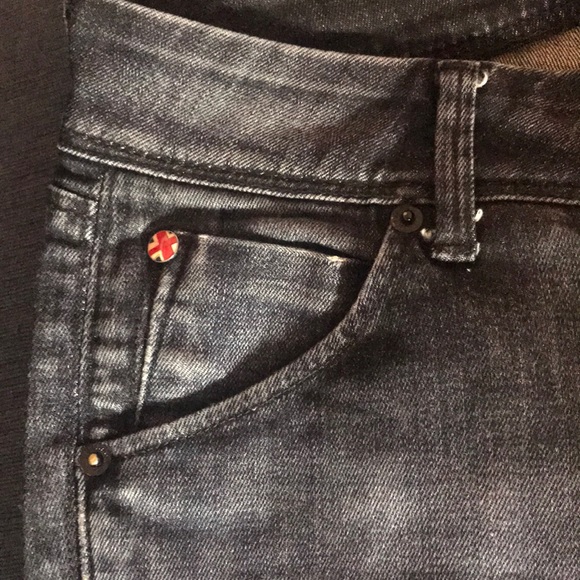 Dark blue distressed denim jeans - Picture 4 of 5